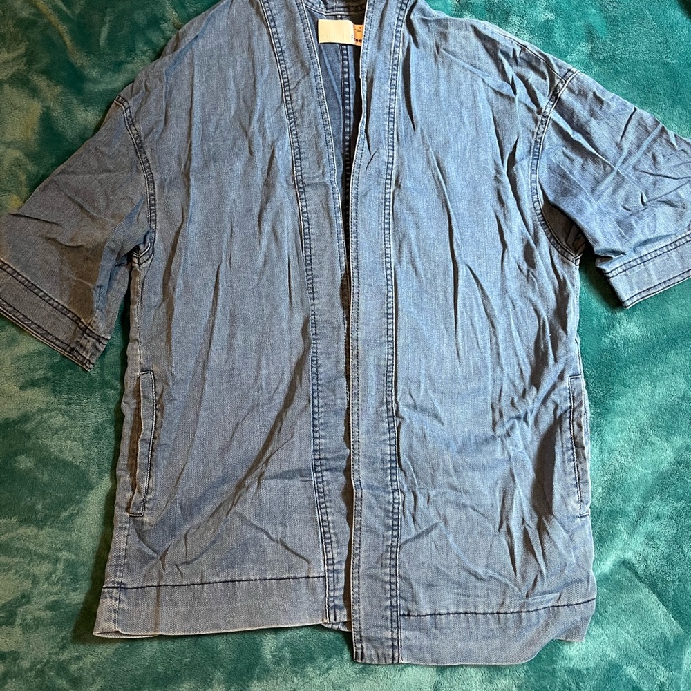Wilfred Free denim open cardigan jacket
